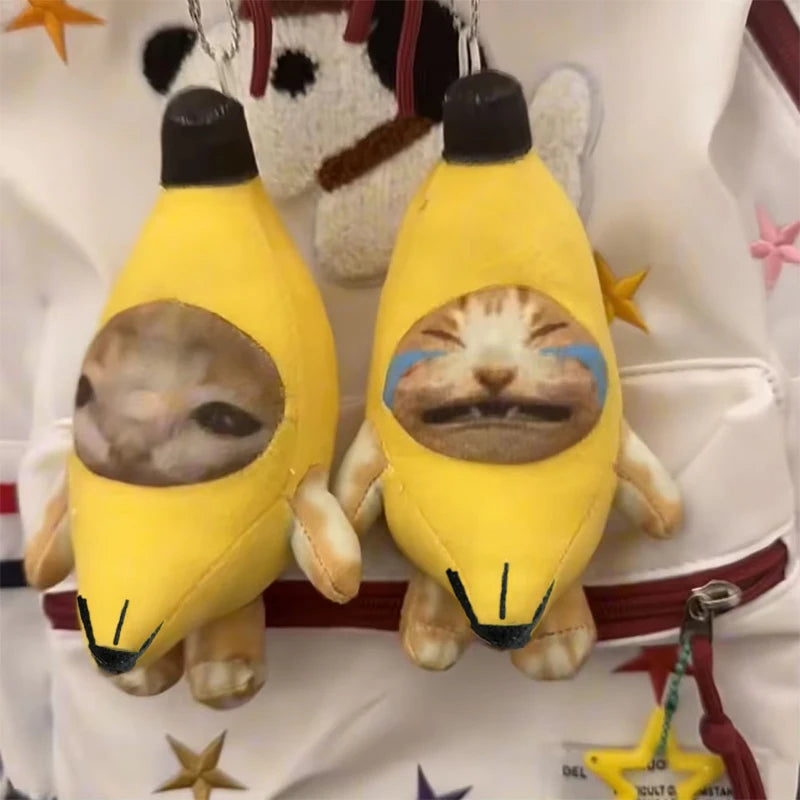 Banana Cat Plush Keychain – With Sound
