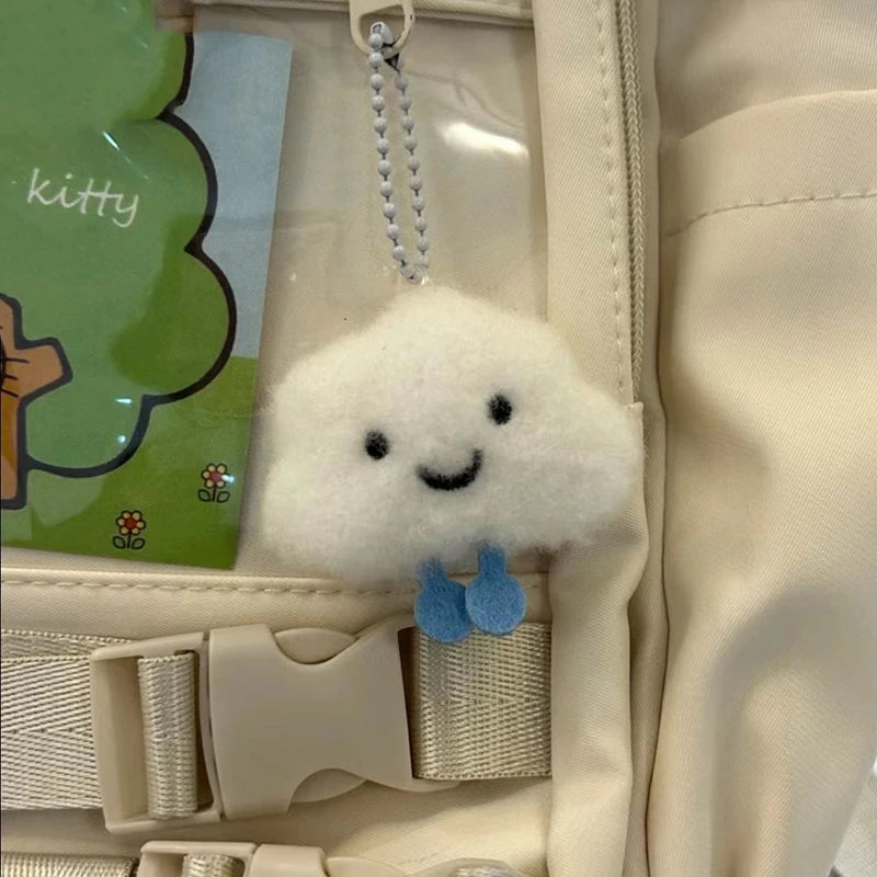 Cloud Plush Squeaky Keychain – Backpack Charm