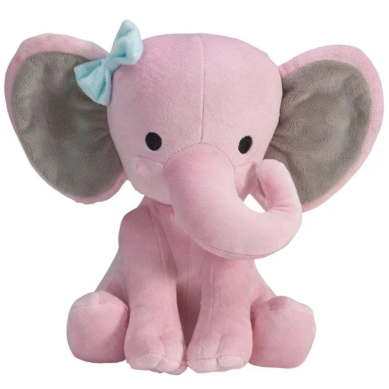 Gray-Pink Elephant Plush Pillow – 25cm