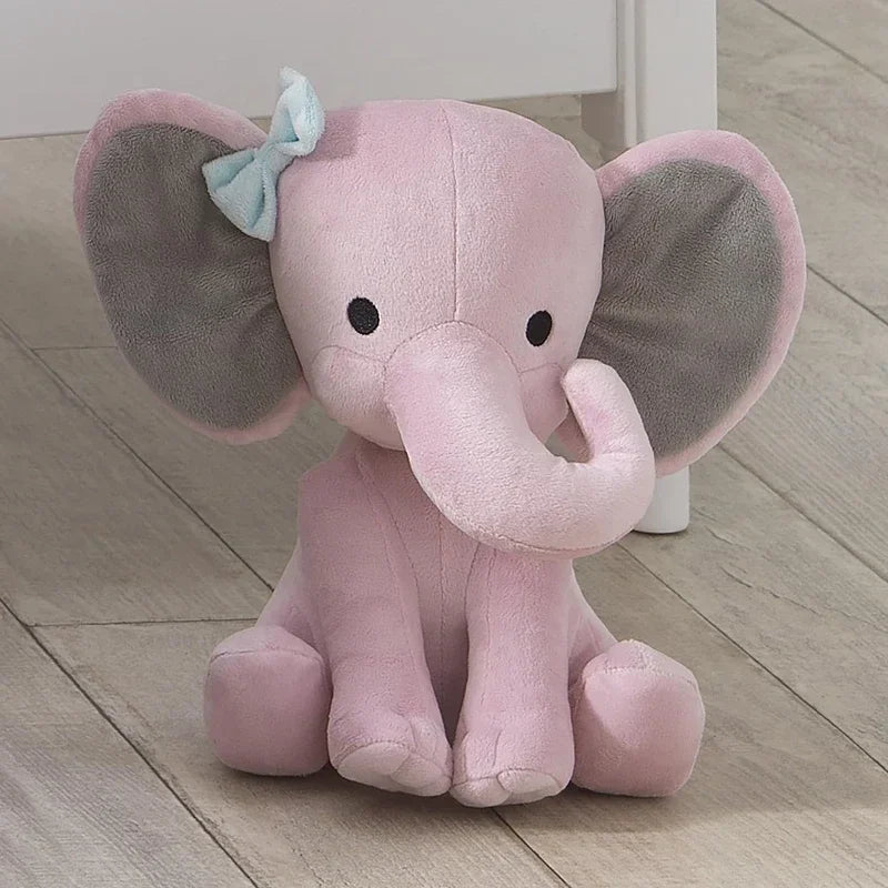 Gray-Pink Elephant Plush Pillow – 25cm