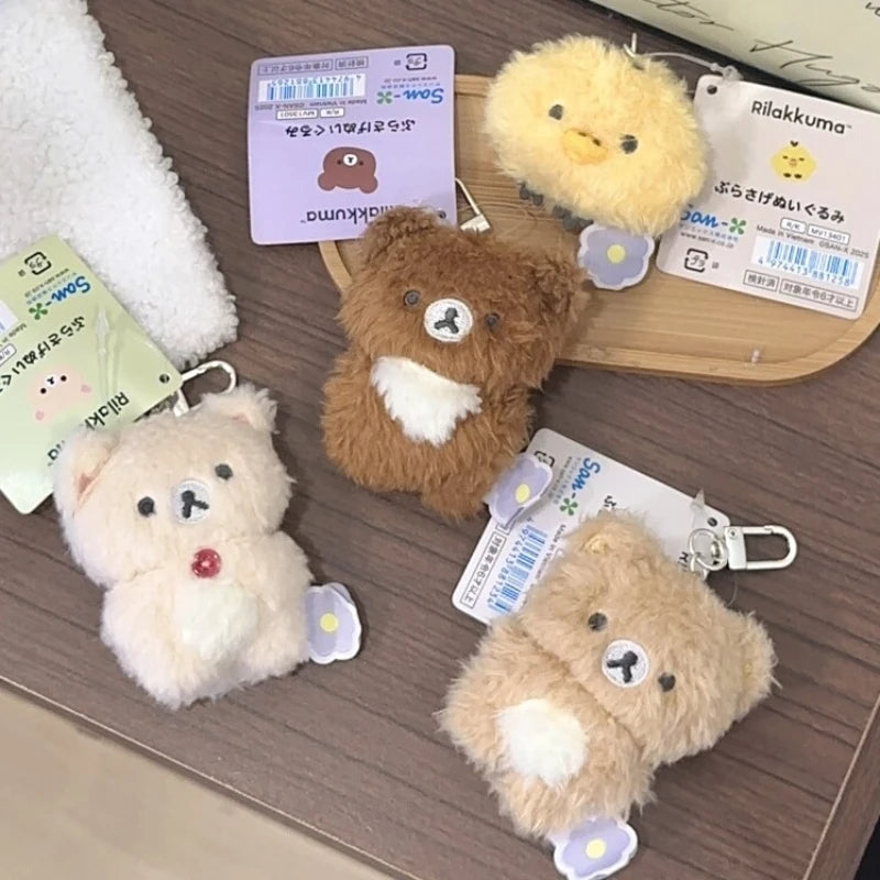 Fluffy Bear Plush Keychain – Curly Hair