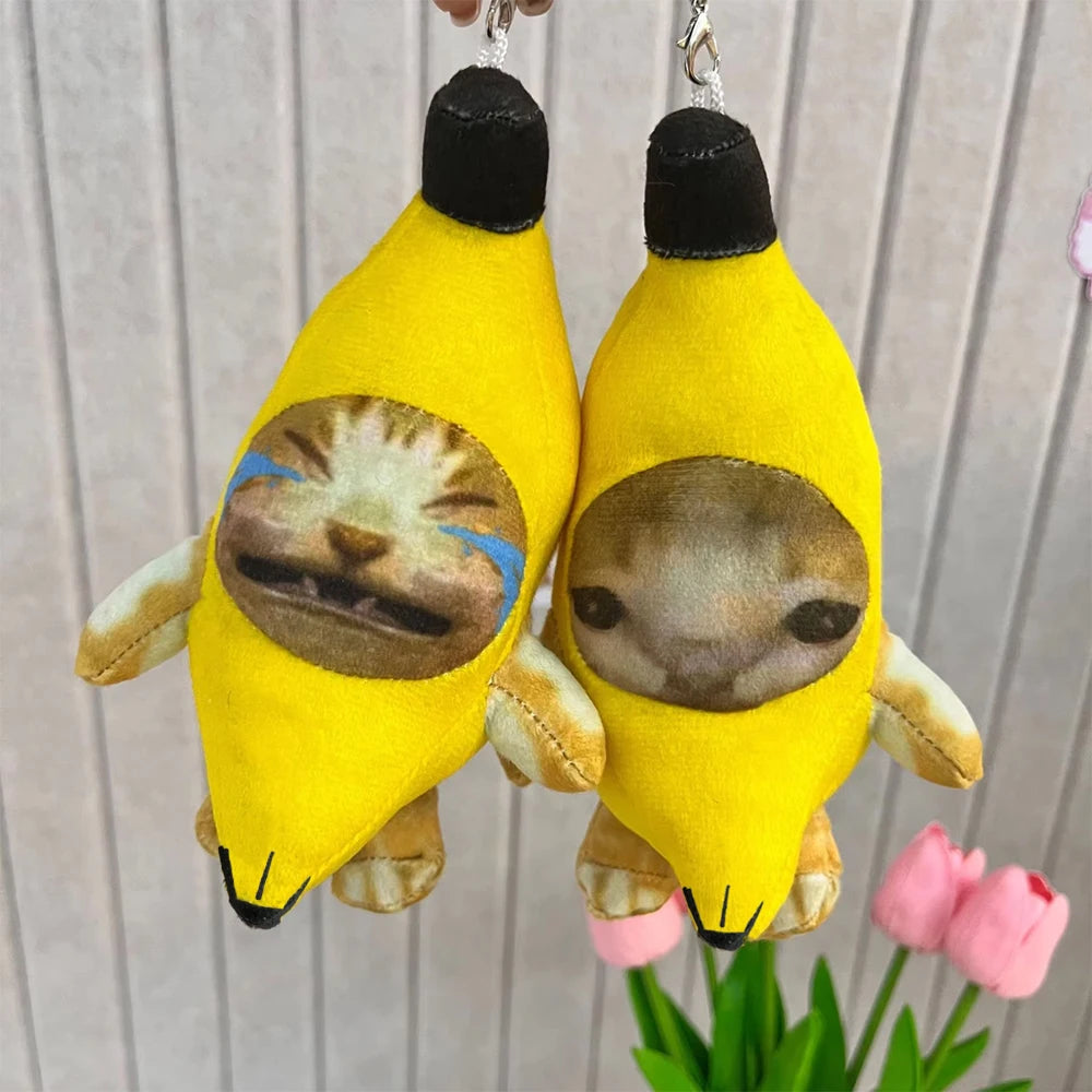 Banana Cat Plush Keychain – With Sound