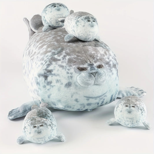 Blob Seal Pillow Plush – Mother with Four Kids, 40cm