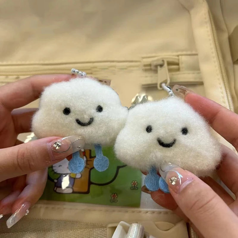 Cloud Plush Squeaky Keychain – Backpack Charm