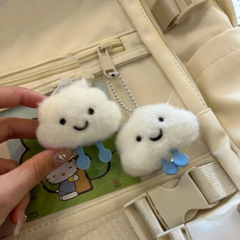 Cloud Plush Squeaky Keychain – Backpack Charm