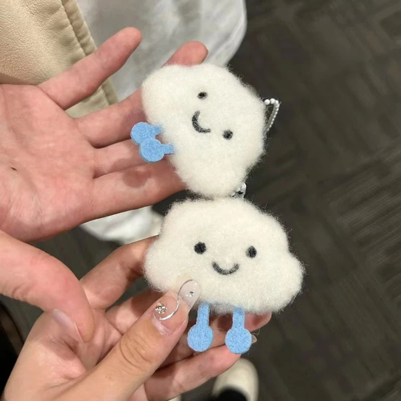 Cloud Plush Squeaky Keychain – Backpack Charm