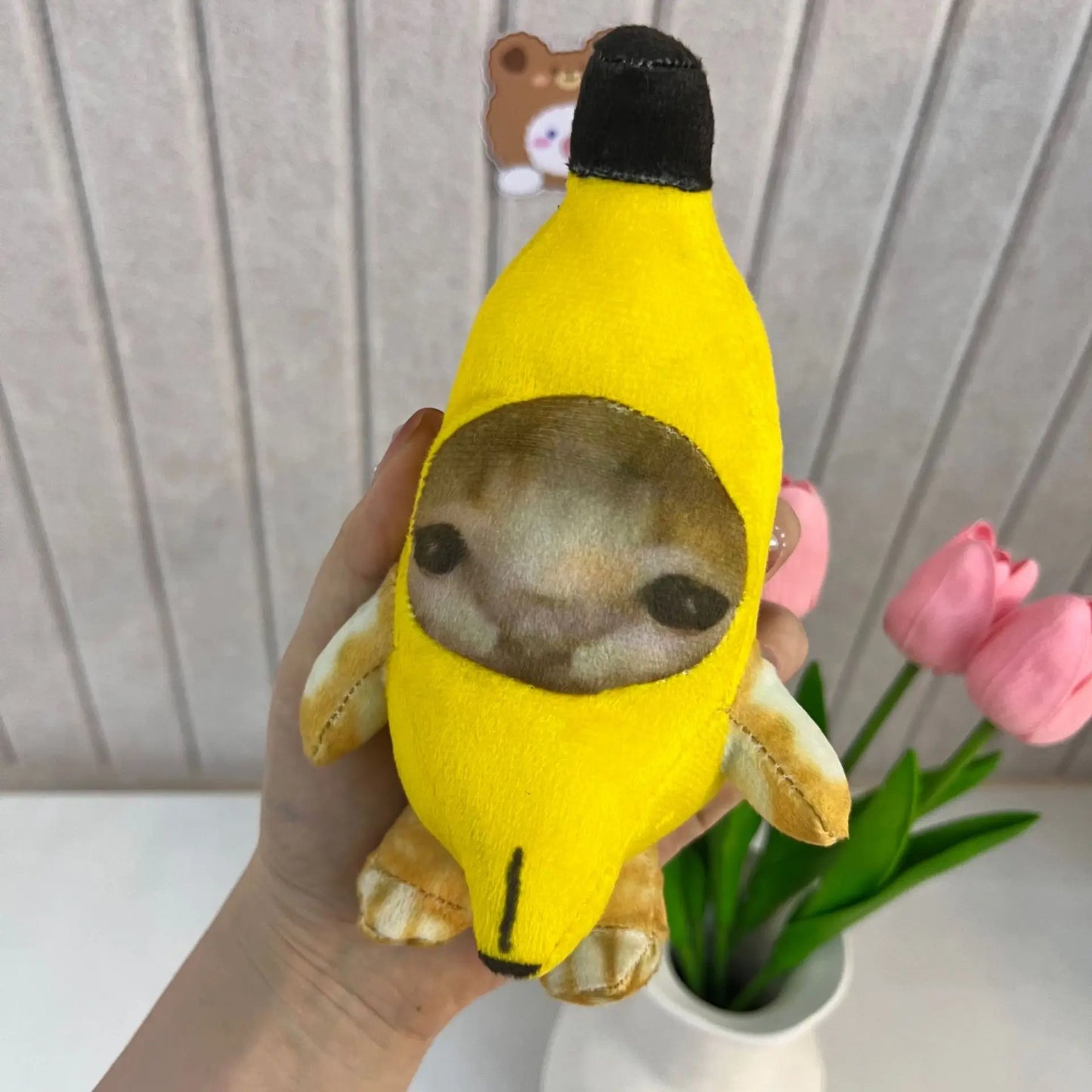 Banana Cat Plush Keychain – With Sound