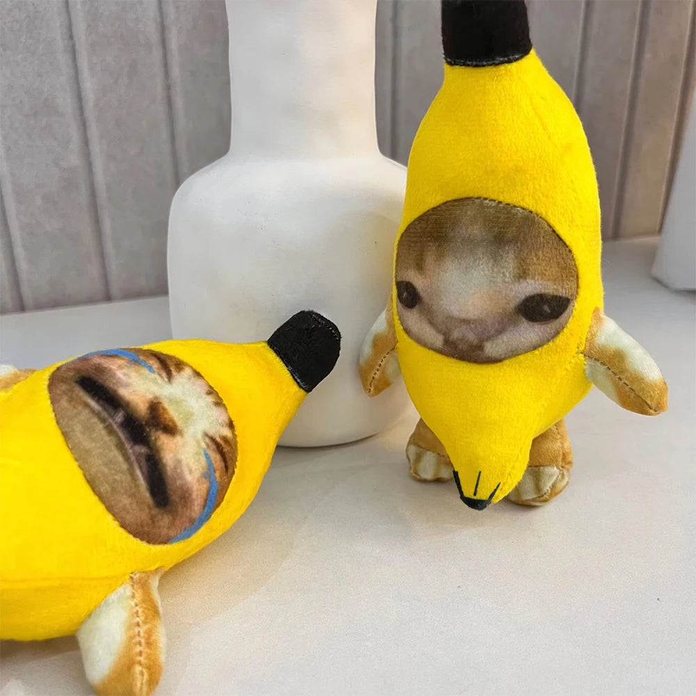 Banana Cat Plush Keychain – With Sound