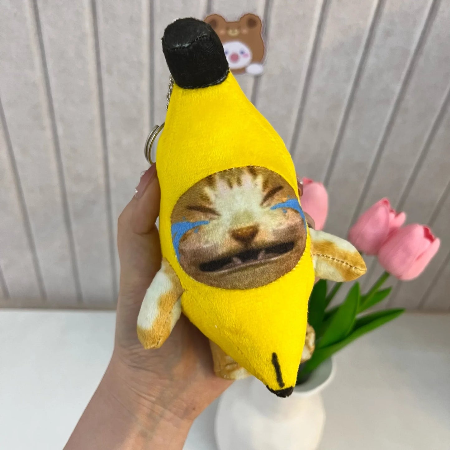 Banana Cat Plush Keychain – With Sound