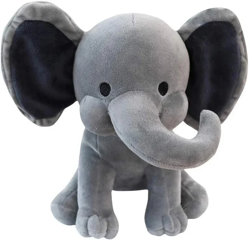 Gray-Pink Elephant Plush Pillow – 25cm