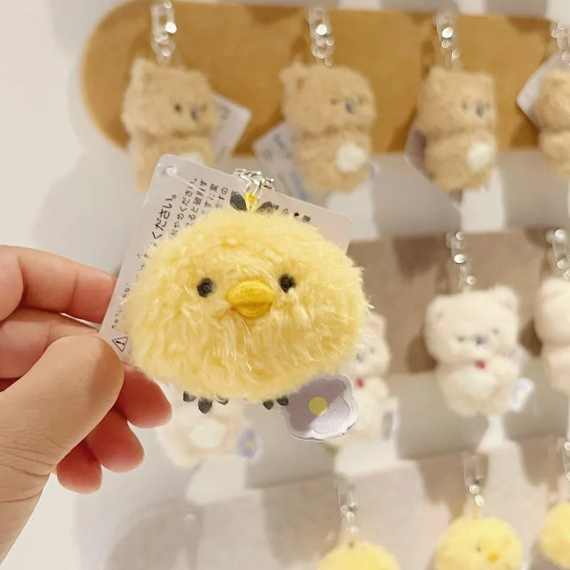 Fluffy Bear Plush Keychain – Curly Hair