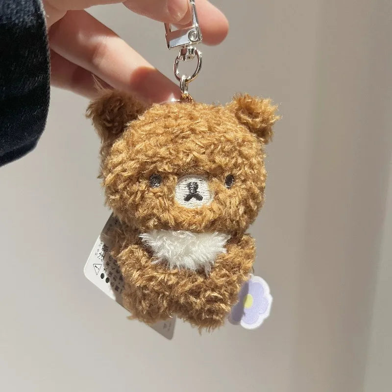Fluffy Bear Plush Keychain – Curly Hair
